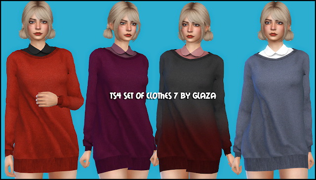 Sims 4 SET OF CLOTHES 7 at All by Glaza