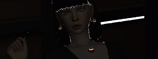 Sims 4 Pumpkin necklace & earrings Set at Tukete
