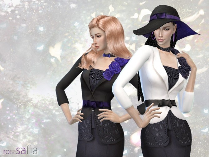Sims 4 Rosa Safia F outfit + hat at HoangLap’s Sims