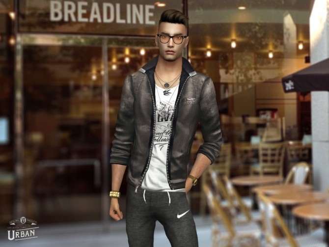 Sims 4 Urban Jacket & typo shirt at HoangLap’s Sims
