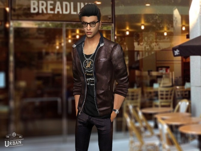Sims 4 Urban Jacket & typo shirt at HoangLap’s Sims