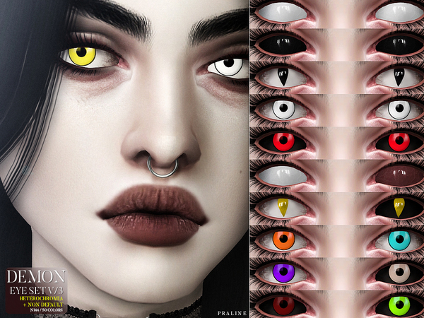 Sims 4 ND Demon Eyes V/3 (+Heterochromia) N144 by Pralinesims at TSR