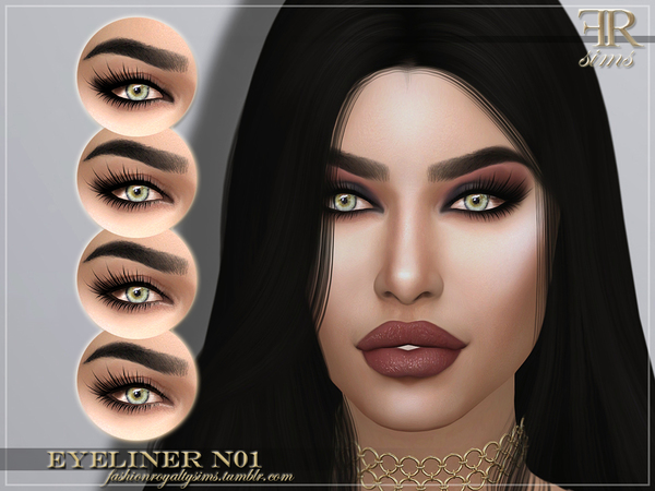 Sims 4 FRS Eyeliner N01 by FashionRoyaltySims at TSR
