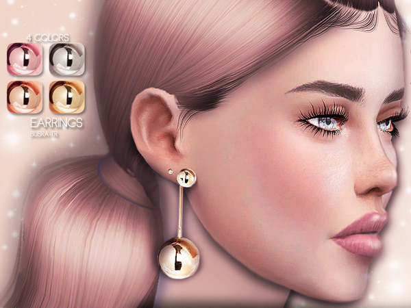 Sims 4 Earrings BE02 by busra tr at TSR