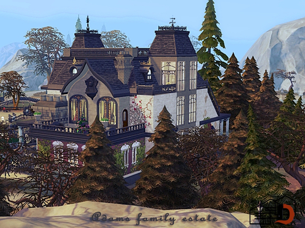 Sims 4 Adams family estate by Danuta720 at TSR