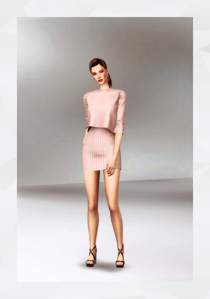 Sims 4 Two Piece Knit Dress at Gorilla