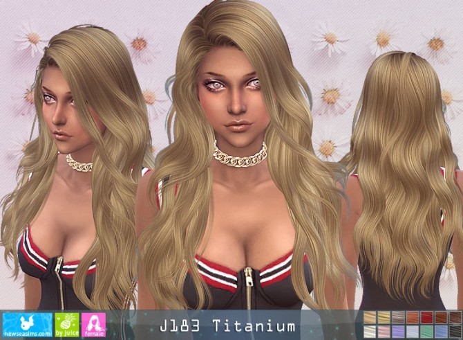 Sims 4 J183 Titanium hair (P) at Newsea Sims 4