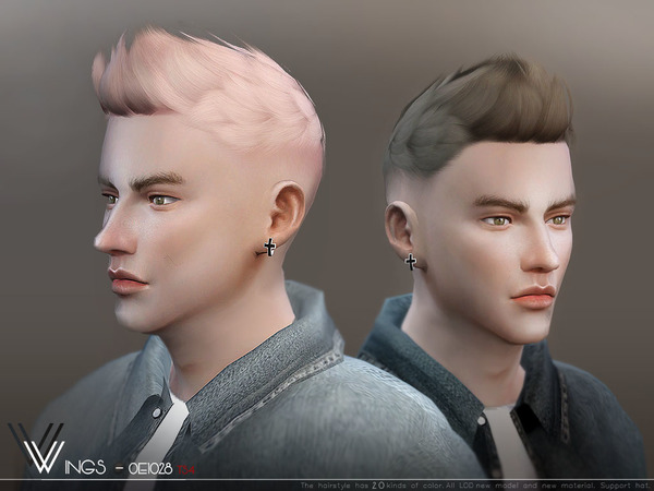 Sims 4 WINGS OE1028 hair M by wingssims at TSR
