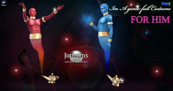 Sims 4 Genie lamp full costume at Jomsims Creations