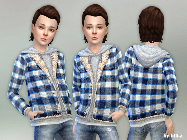 Sims 4 Hooded Shirt Jacket by lillka at TSR