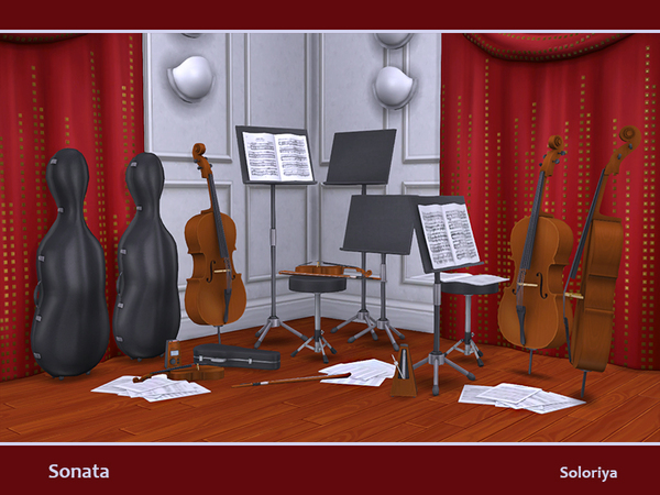 Sims 4 Sonata musical decorative set by soloriya at TSR
