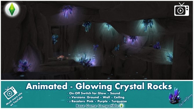 Sims 4 Animated Glowing Crystal Rocks by Bakie at Mod The Sims