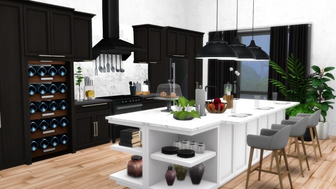 Sims 4 Mina Kitchen Contemporary Shaker Style at Simsational Designs
