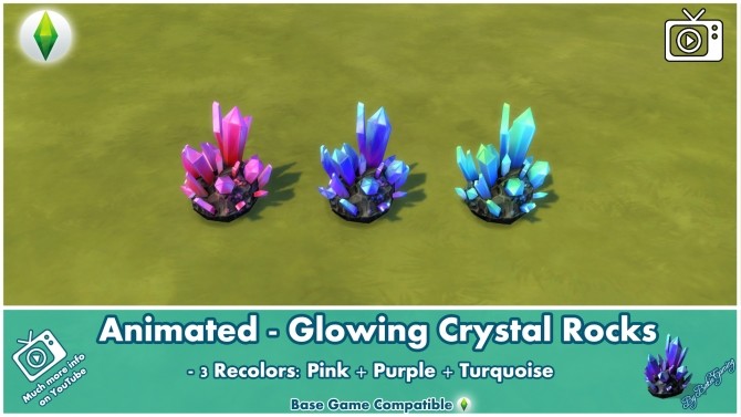 Sims 4 Animated Glowing Crystal Rocks by Bakie at Mod The Sims