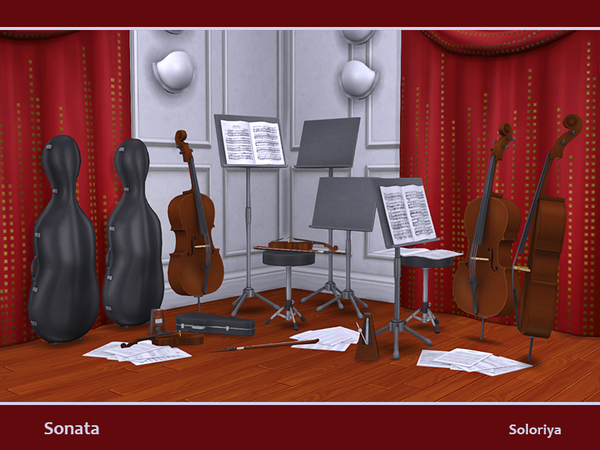 Sims 4 Sonata musical decorative set by soloriya at TSR