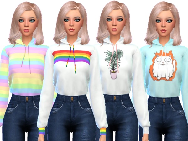 Sims 4 Tumblr Themed Hoodies by Wicked Kittie at TSR