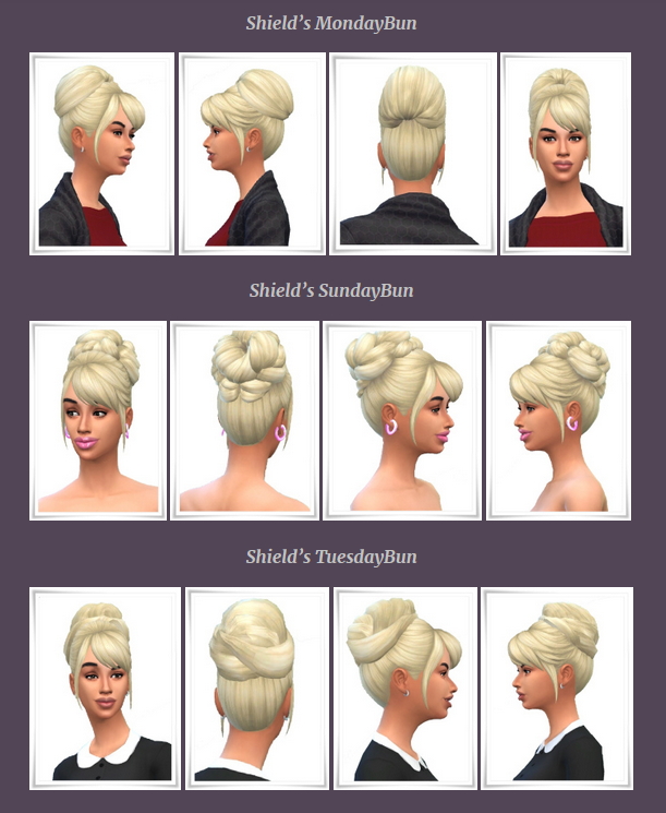 Sims 4 Shields Buns 3 Variations at Birksches Sims Blog
