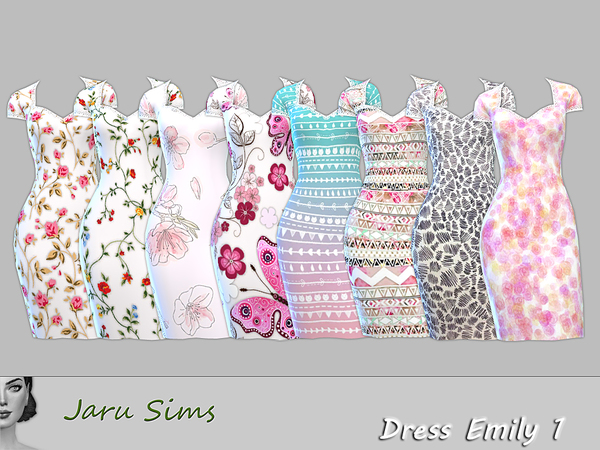 Sims 4 Dress Emily 1 by Jaru Sims at TSR