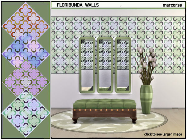 Sims 4 Floribunda Walls by marcorse at TSR