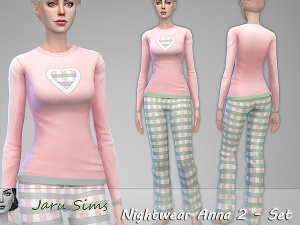 Sims 4 Nightwear Anna 2 Set by Jaru Sims at TSR