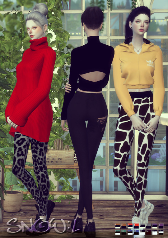 Sims 4 FB leopard pants at SNOW:L