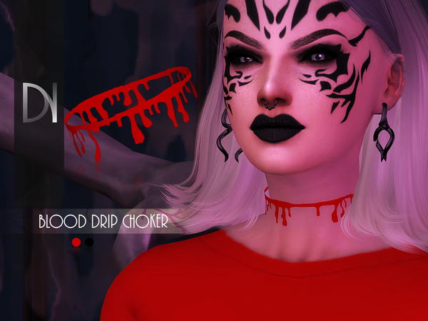 Sims 4 Blood Drip Choker by DarkNighTt at TSR