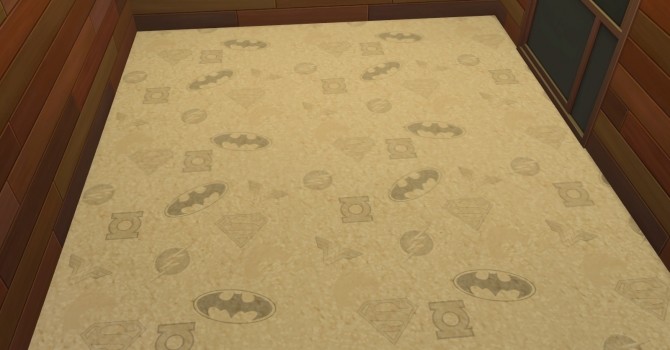 Sims 4 Dc Comics Hero Logo Carpet in 7 colors by NicoletteAunreel at Mod The Sims
