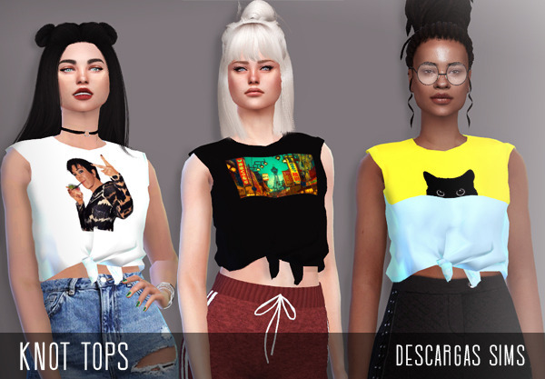 Sims 4 Knot Tops at Descargas Sims