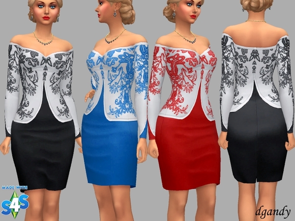 Sims 4 Emma dress by dgandy at TSR