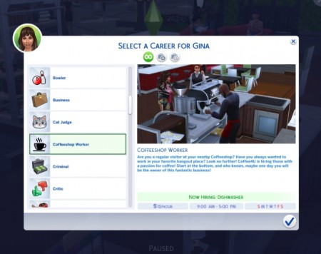 Coffeeshop Worker Career by Satira at Mod The Sims