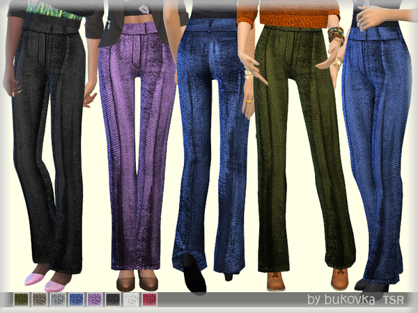 Sims 4 Pants Velvet by bukovka at TSR