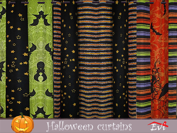 Sims 4 Halloween curtains by evi at TSR