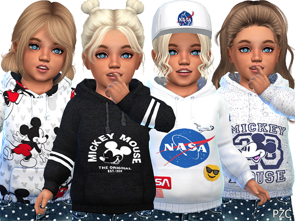 Sims 4 Mickey Hoodies For Toddler by Pinkzombiecupcakes at TSR