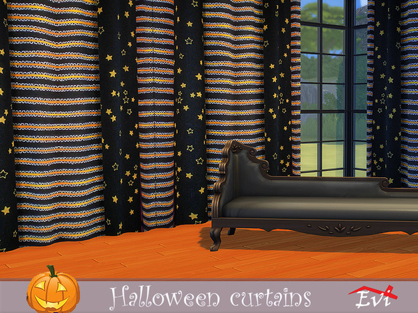 Sims 4 Halloween curtains by evi at TSR