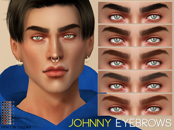Sims 4 Johnny Eyebrows N135 by Pralinesims at TSR