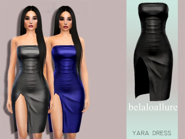 Sims 4 Belaloallure Yara dress by belal1997 at TSR