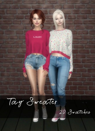 DaisyPixels Tay Sweater recolors at SkyFallSims Creation´s