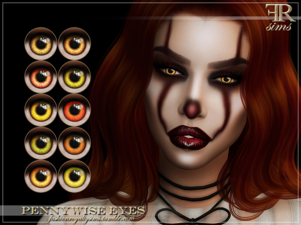 Sims 4 FRS Pennywise Eyes by FashionRoyaltySims at TSR