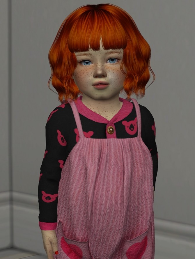 Sims 4 ANTO NHOA HAIR KIDS AND TODDLER VERSION by Thiago Mitchell at REDHEADSIMS