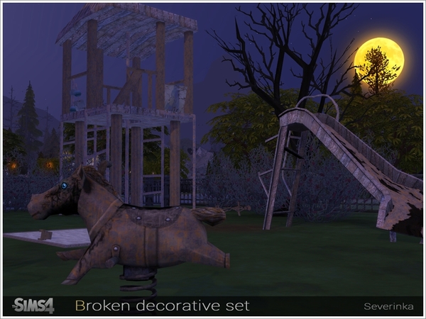 Sims 4 Broken decorative set by Severinka at TSR