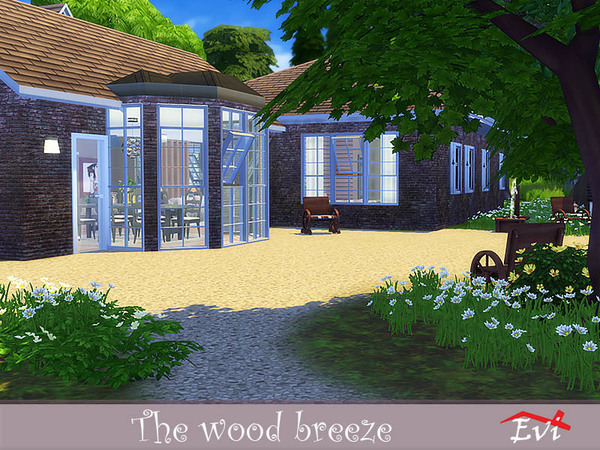 Sims 4 The wood breeze house by evi at TSR