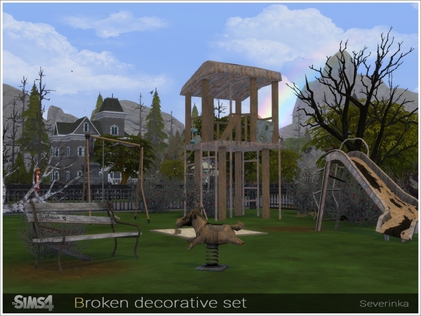 Sims 4 Broken decorative set by Severinka at TSR