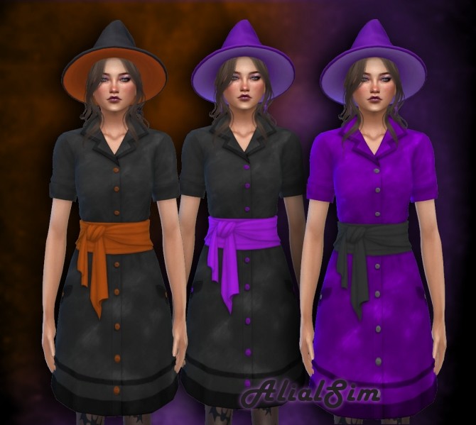 Sims 4 Witch dress at Alial Sim