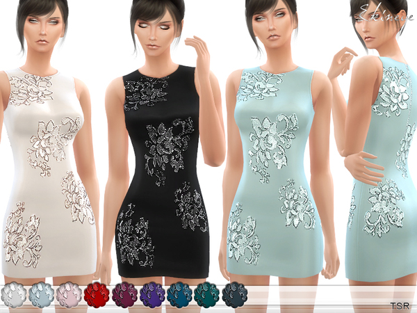 Sims 4 Dress With Sequin Accents by ekinege at TSR