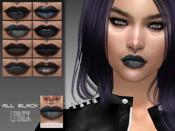 Sims 4 IMF All Black Lipstick N.120 by IzzieMcFire at TSR
