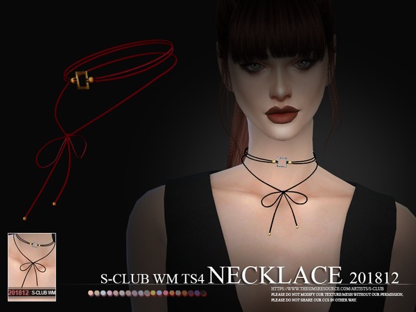 Sims 4 Necklace F 201812 by S Club WM at TSR