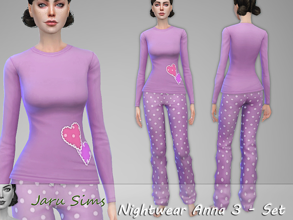 Sims 4 Nightwear Anna 3 Set by Jaru Sims at TSR