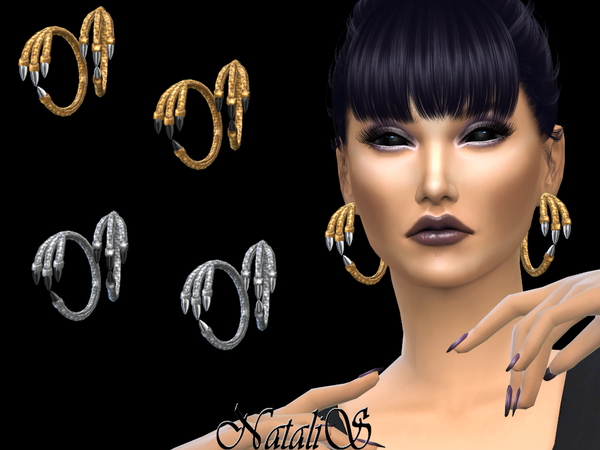 Sims 4 Dragon claws earrings by NataliS at TSR