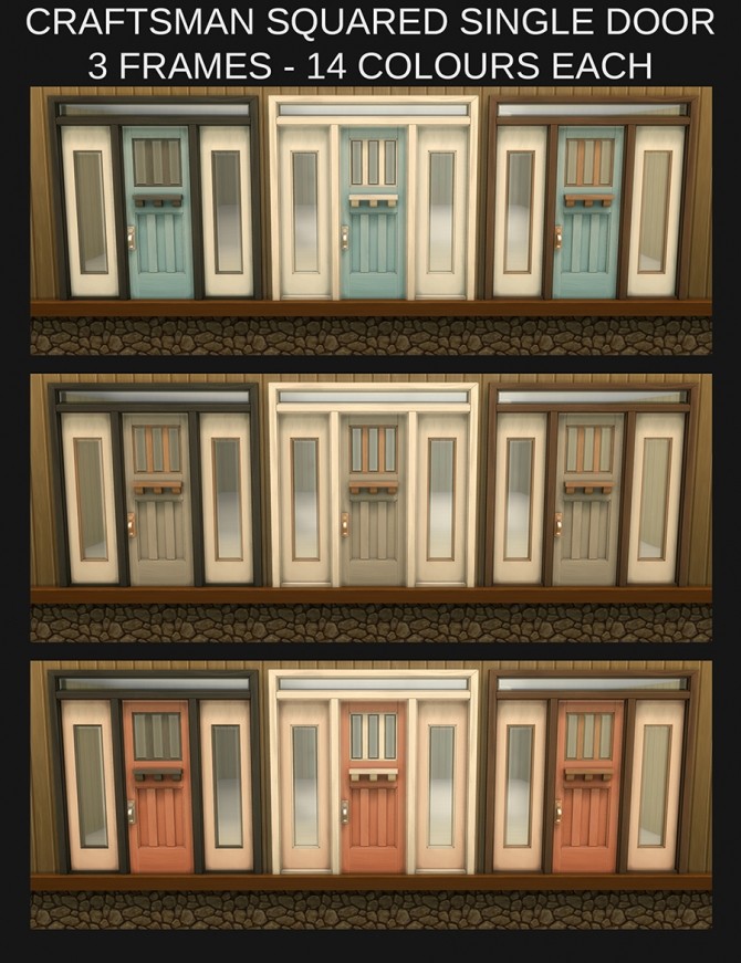 Sims 4 The Greatest Craftsman Squared Single Door Recolours by Simmiller at Mod The Sims