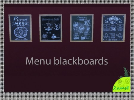 4 blackboards for restaurants by lurania at Mod The Sims